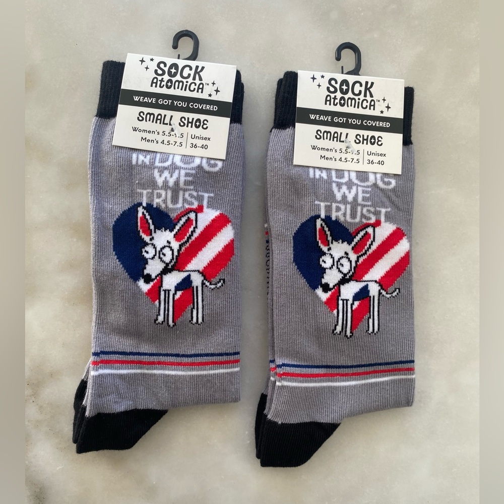 New! Sock Atomica In Dog We Trust set of 2